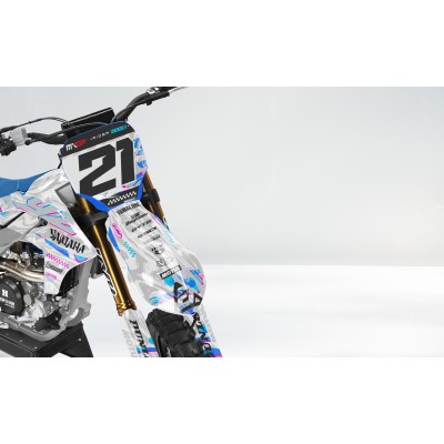 Kit adhesivos completo para YAMAHA YZ / YZF / WRF Modelo Fluid White