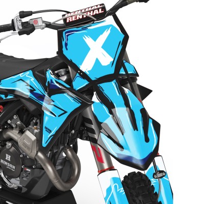 Kit adhesivos completo para KTM EXC / SXF 125 250 350 450 Mod. Brush Blue