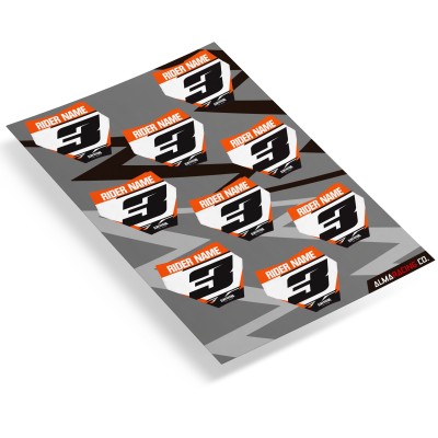 Kit de Adhesivos  Mini Placas Portanumeros Motocross Enduro